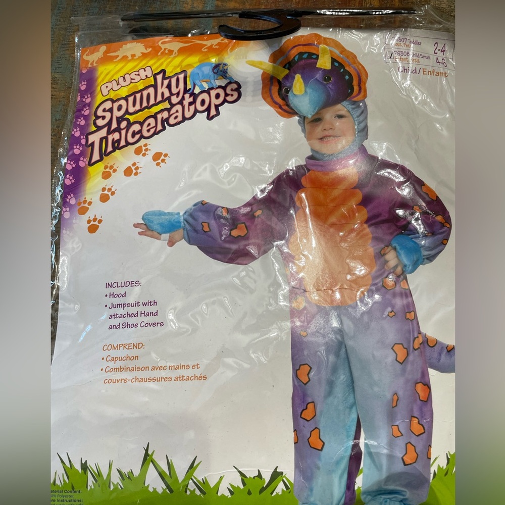 Plush Triceratops Kids Costume
